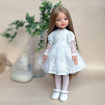 Платье на куклу Paola Reina 33 см, с кружевами, "Облачко", МЯТНОЕ